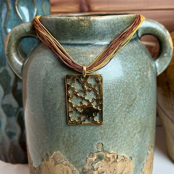 Floral Statement Necklace on Multi Cords - Picture 5 of 12